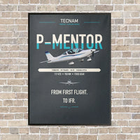 Thumbnail for Tecnam P-Mentor vertical canvas print - framed - gray background