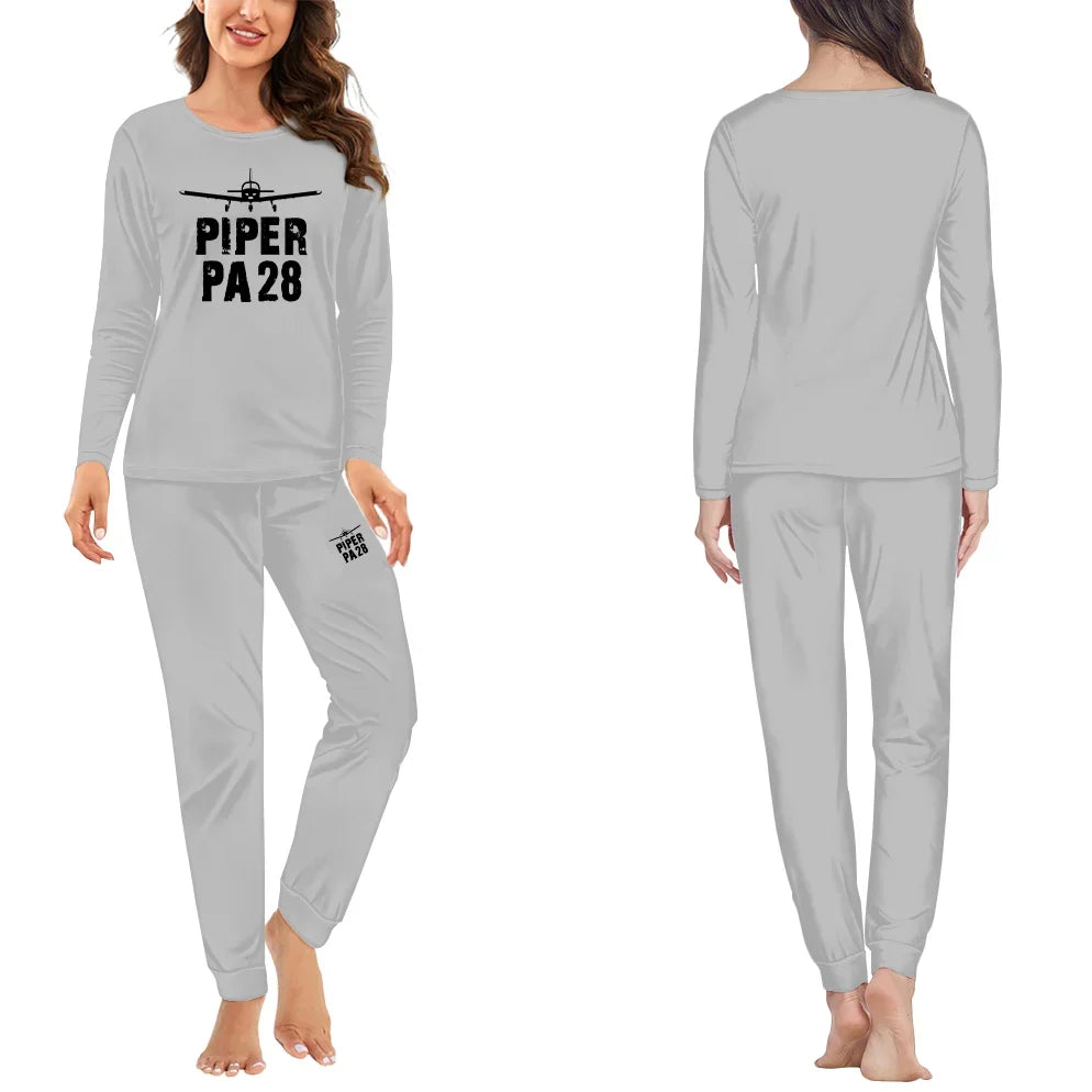 Piper PA28 & Plane women pajamas - Light Gray