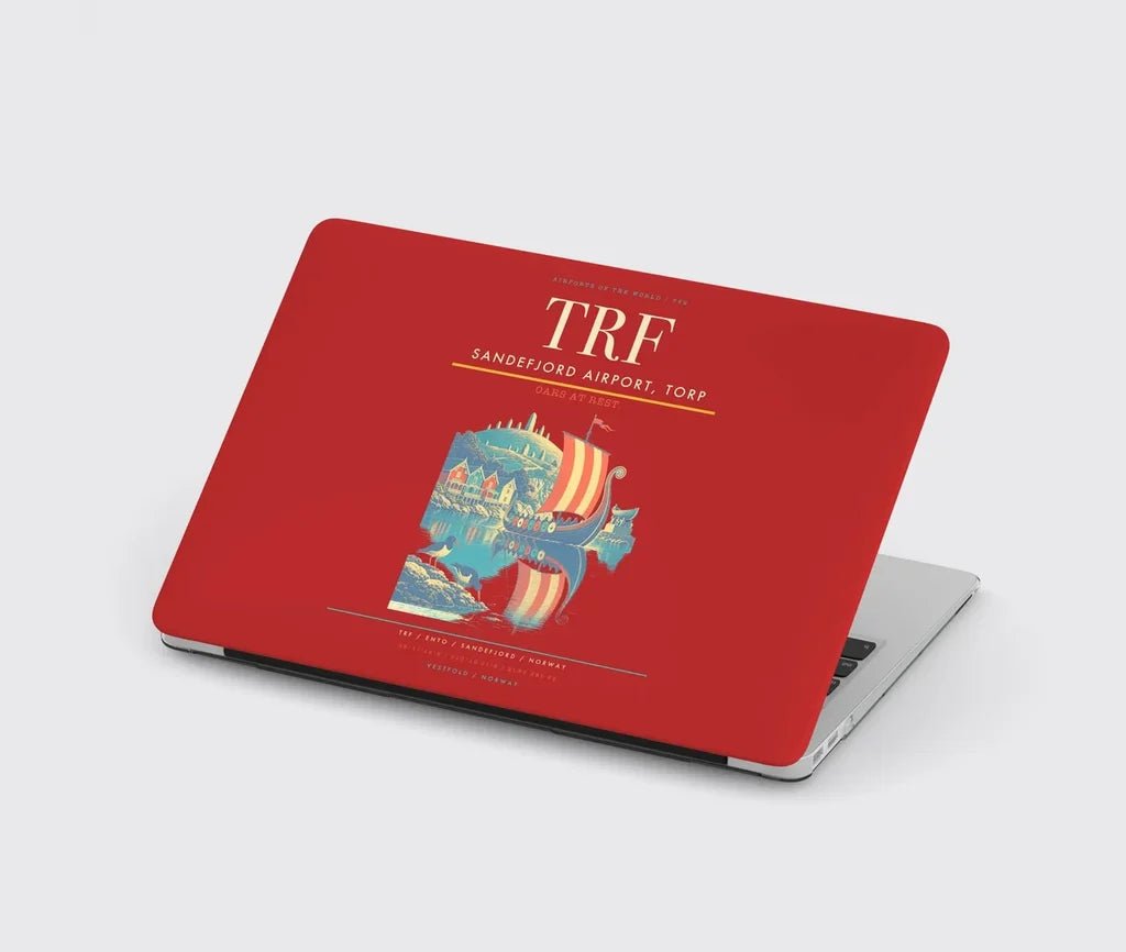 Sandefjord Airport, Torp (TRF) design on red MacBook case