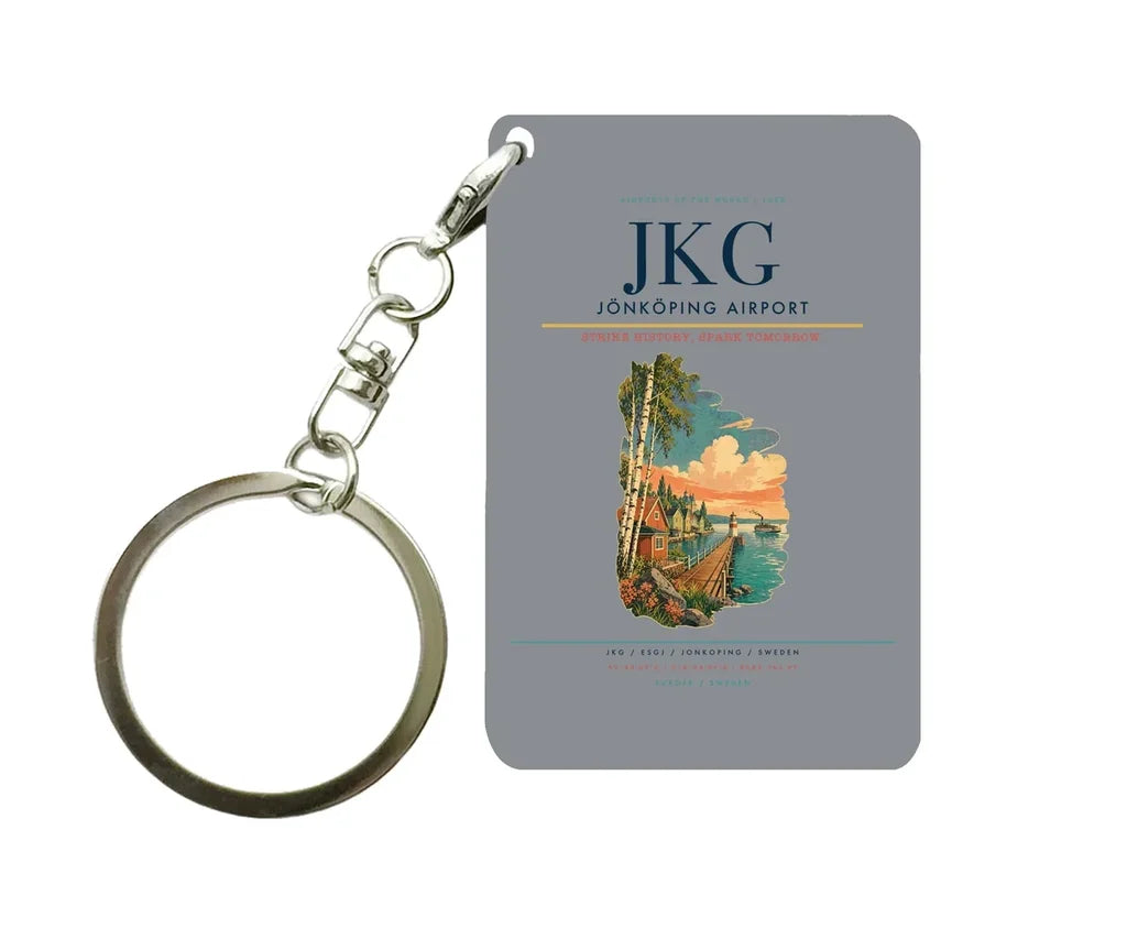 Jönköping Airport (JKG) design on gray key chain