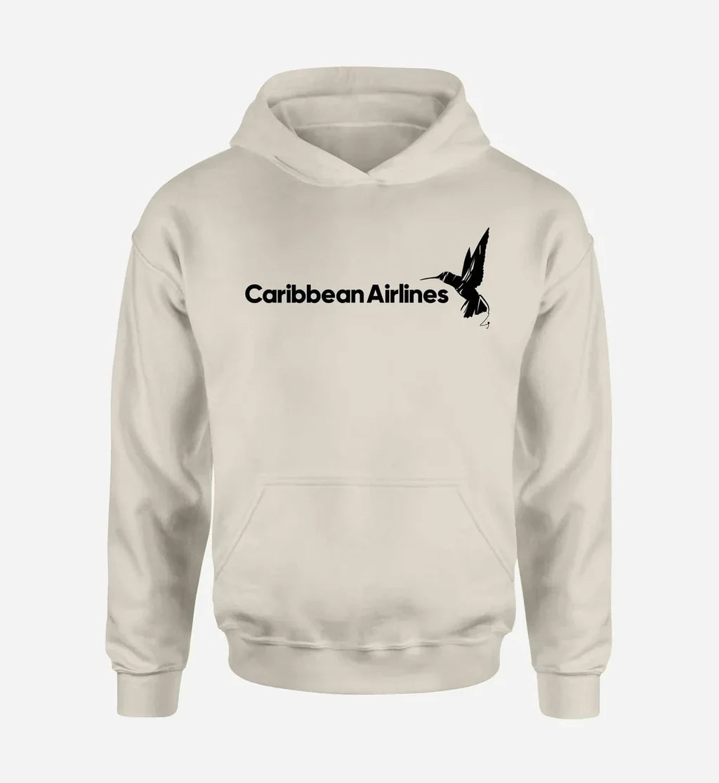 Caribbean Airlines logo printed on khaki hoodie