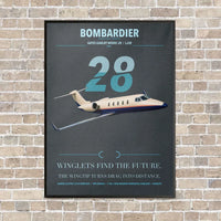 Thumbnail for Bombardier Learjet 28 vertical canvas print - framed - gray background