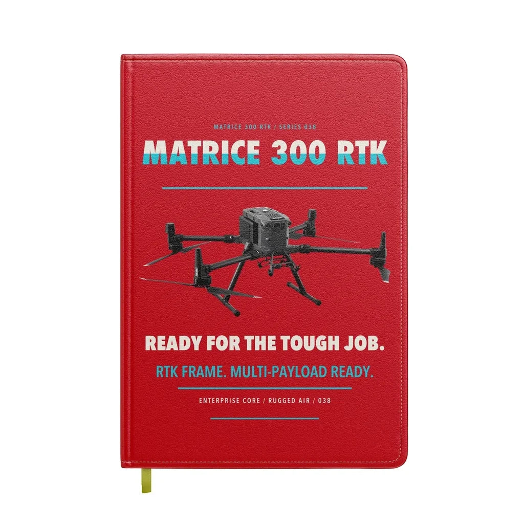 DJI Matrice 300 RTK design on red notebook