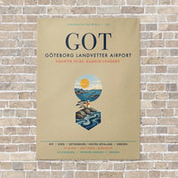 Thumbnail for Göteborg Landvetter Airport GOT vertical canvas print - no frame - beige background