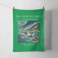 Thumbnail for VINTAGE G4074 - The Storm Diversion - Designed Towels design on green