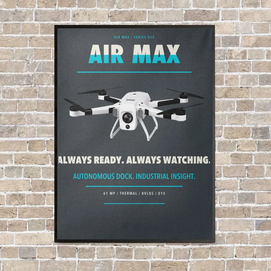 Percepto Air Max vertical canvas print - framed - gray background