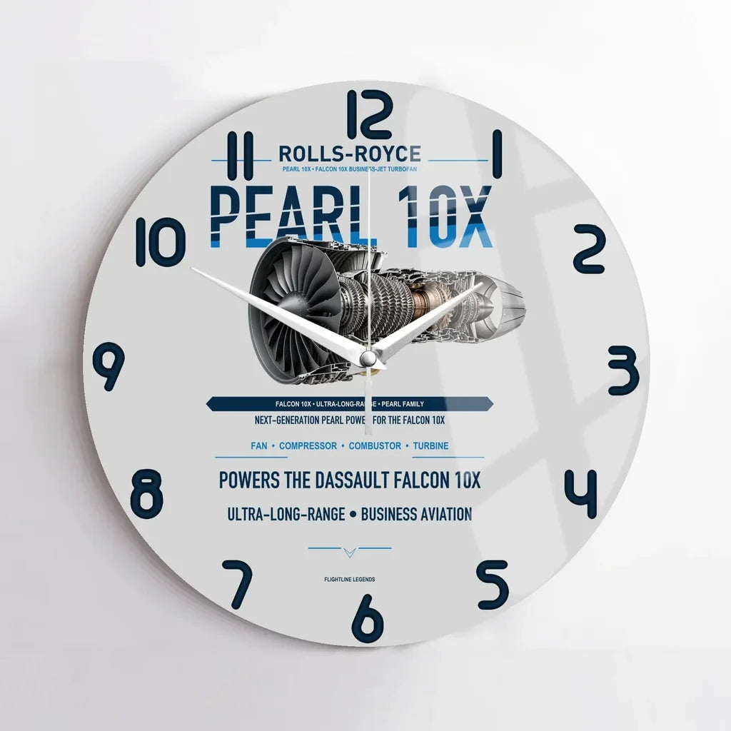 PEARL 10X design on light gray no frame wall clock