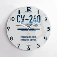 Thumbnail for Convair CV-240 design on light gray no frame wall clock