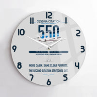 Thumbnail for Cessna Citation 550 - Citation II design on light gray no frame wall clock