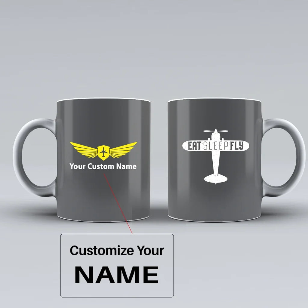 Customisable Eat Sleep Fly & Propeller Mug - view 7