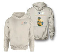 Thumbnail for Bournemouth Airport (BOH) design on khaki double-side hoodie