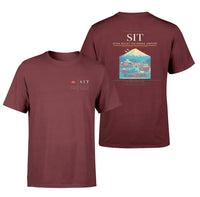 Thumbnail for Sitka Rocky Gutierrez Airport (SIT) design printed on dark red double-side t-shirt