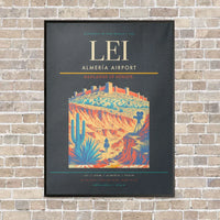 Thumbnail for Almería Airport LEI vertical canvas print - framed - gray background