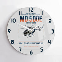 Thumbnail for MD Helicopters MD 500E design on light gray no frame wall clock