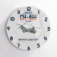 Thumbnail for Boeing Vertol CH-46E Sea Knight design on light gray no frame wall clock