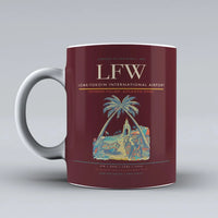 Thumbnail for International Airport LFW Mug design on dark red lome tokoin