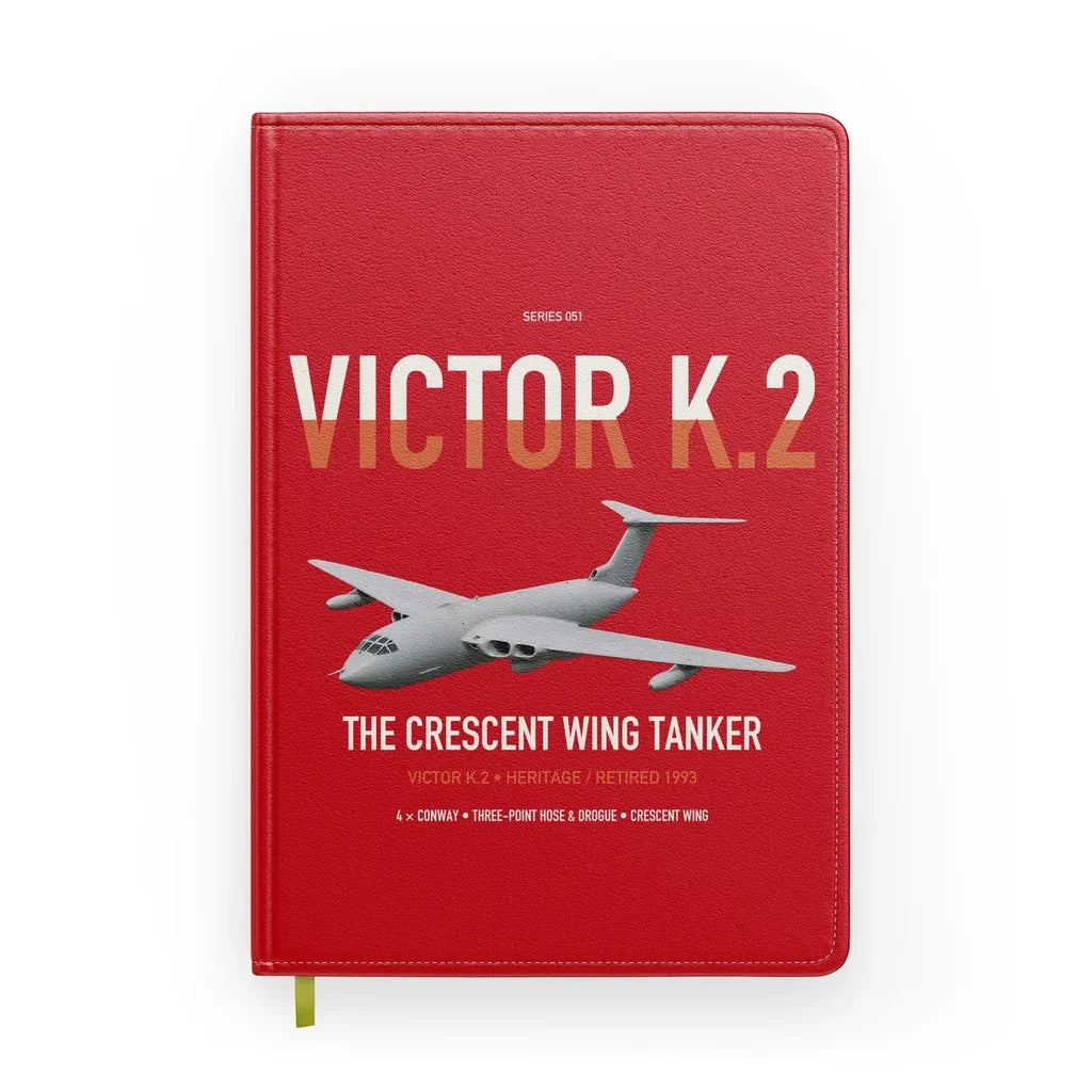 Handley Page Victor K.2 design on red notebook