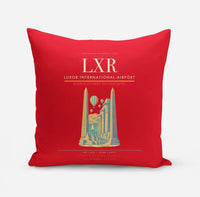 Thumbnail for Luxor International Airport (LXR) design on red pillow