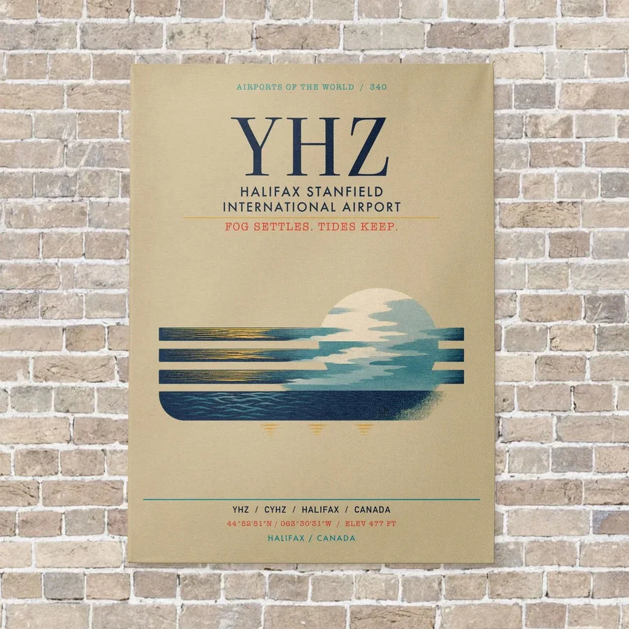 Halifax Stanfield International Airport YHZ vertical canvas print - no frame - beige background