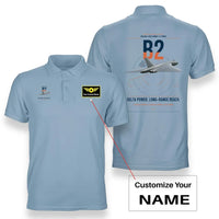 Thumbnail for Avro Vulcan B2 design on light blue+name double-side polo t-shirt, double-side print