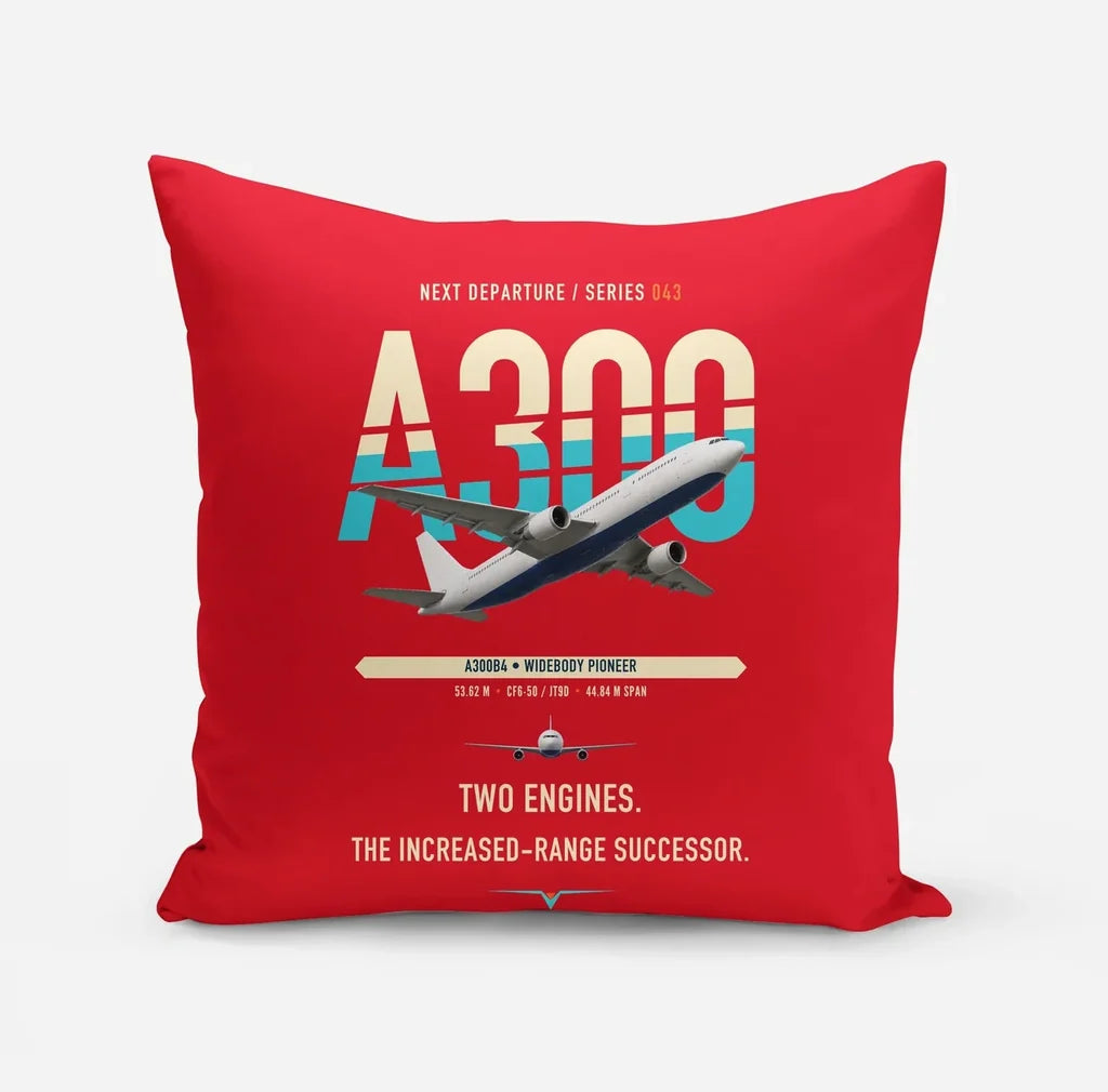 Airbus A300B4 design on red pillow