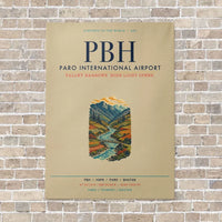 Thumbnail for Paro International Airport PBH vertical canvas print - no frame - beige background