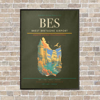 Thumbnail for Brest Bretagne Airport BES - Canvas Framed - Green Army