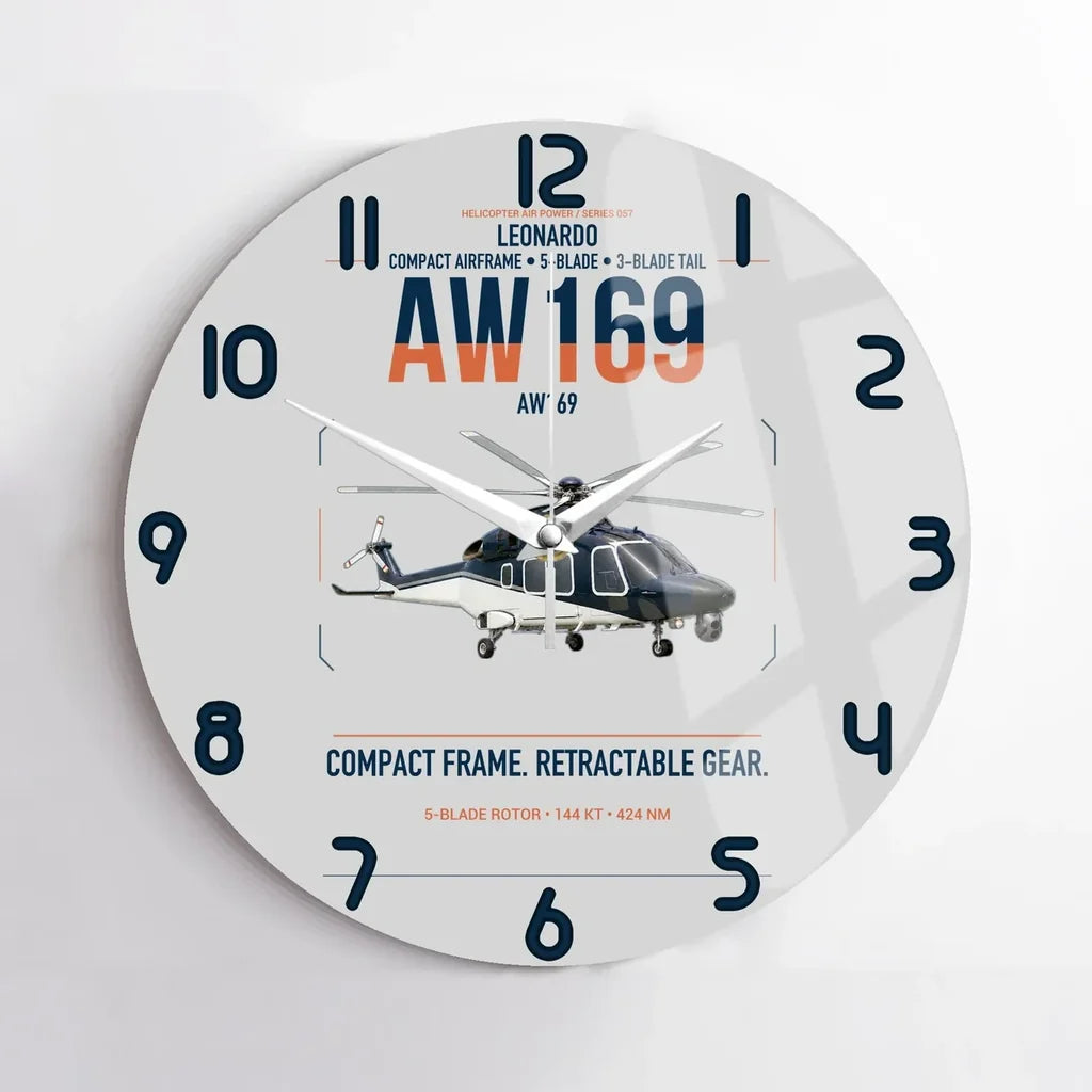 Leonardo AW169 design on light gray no frame wall clock