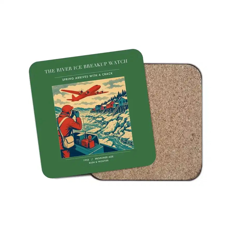 The River Ice Breakup Watch - Designed Coasters design on green 1-piece