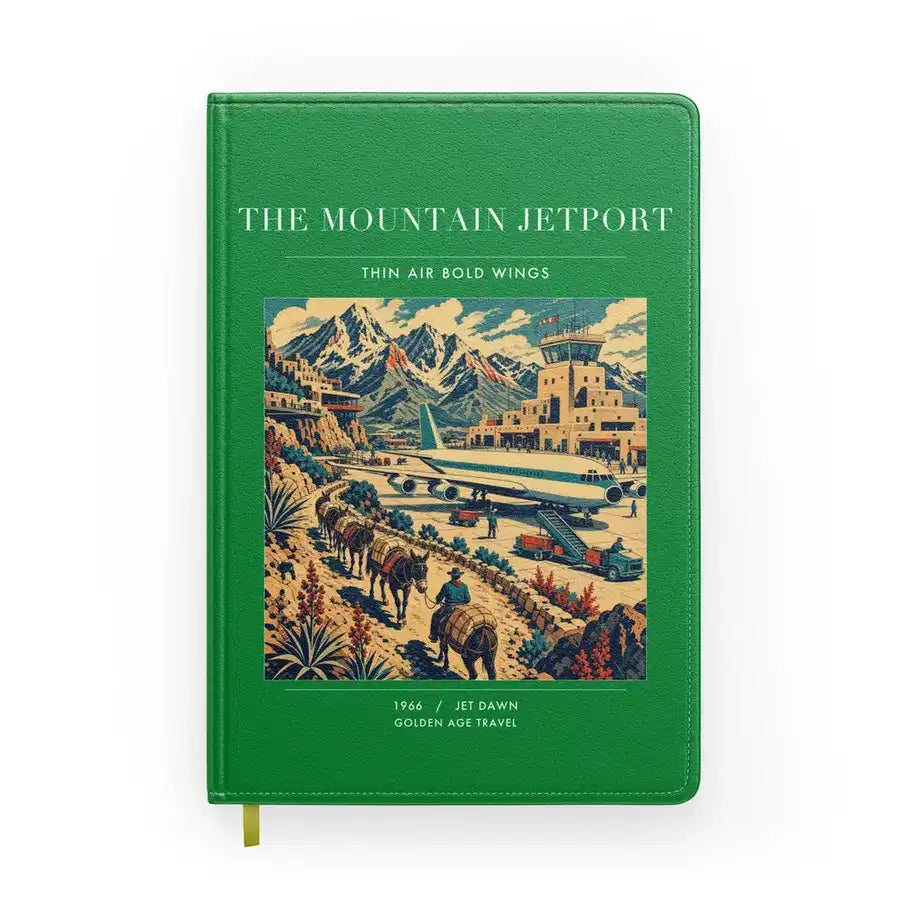 VINTAGE G4123 - The Mountain Jetport - Designed Notebooks design on green
