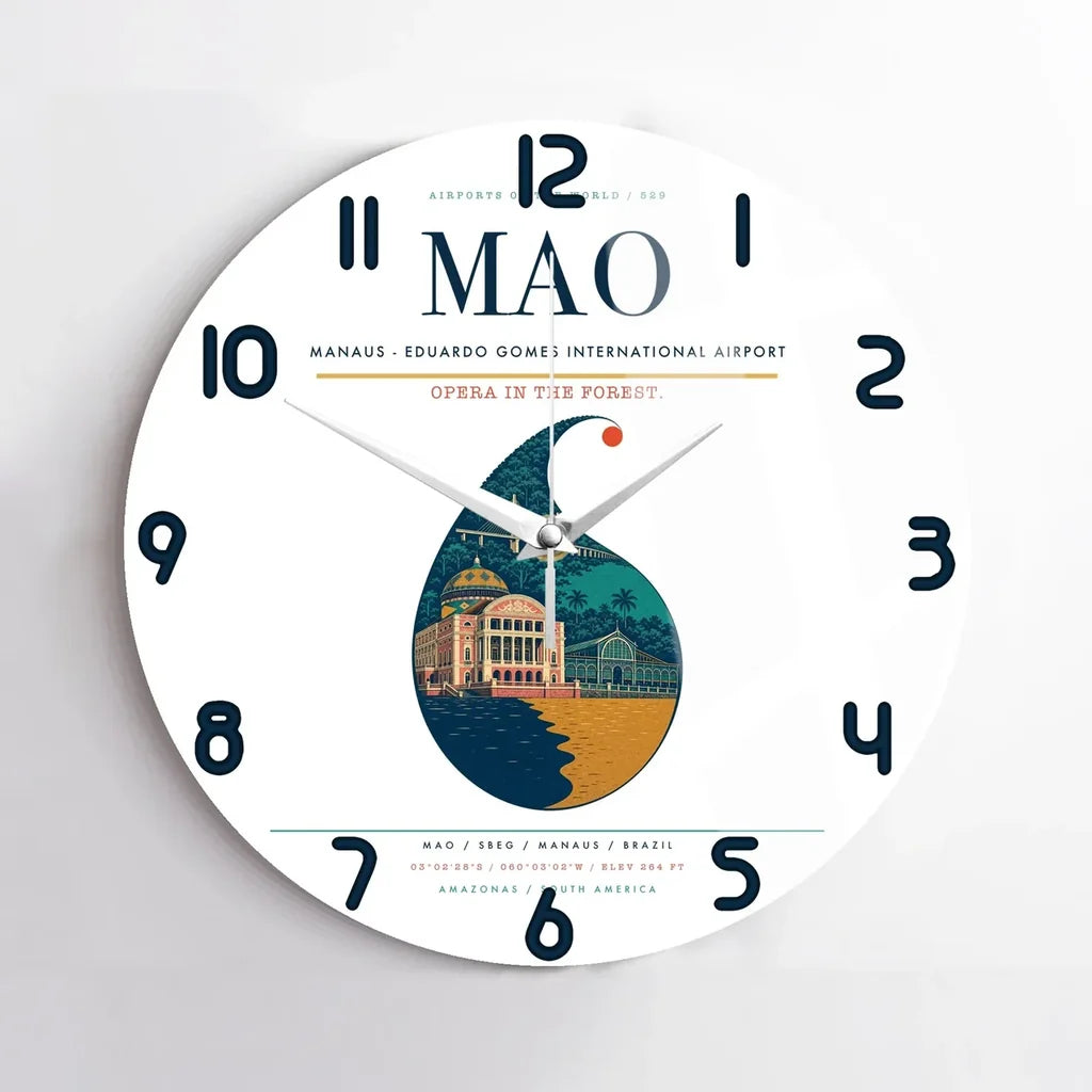 Manaus - Eduardo Gomes International Airport MAO Wall-Clock No-Frame - White