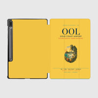 Thumbnail for Gold Coast Airport (OOL) design on yellow samsung tablet tablet case