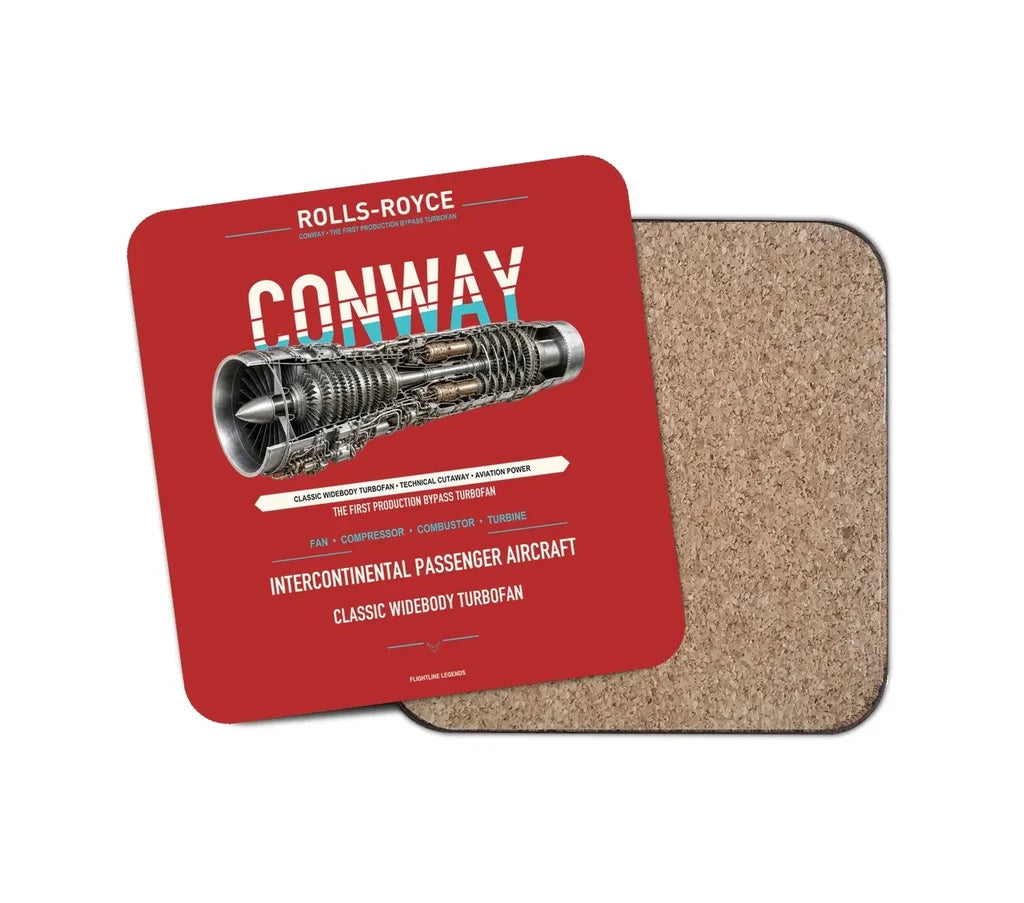 CONWAY design on red 1 piece coaster