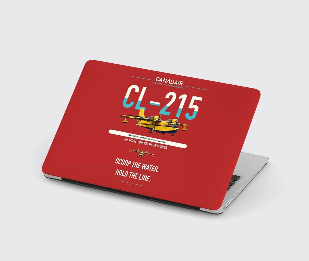 Canadair CL-215 design on red MacBook case