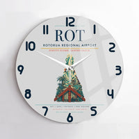 Thumbnail for Rotorua Regional Airport (ROT) design on light gray no frame wall clock