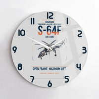 Thumbnail for Erickson S-64F Air Crane design on light gray no frame wall clock