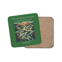 Thumbnail for The River Delta Maze - Designed Coasters design on green 1-piece