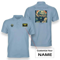 Thumbnail for VINTAGE G4091 - The Typhoon Trackers - Double-Side Polo T-Shirt design on lightblue+name