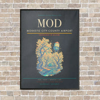 Thumbnail for Modesto City-County Airport MOD vertical canvas print - framed - gray background