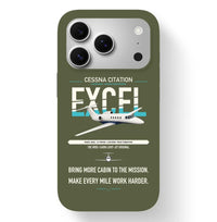 Thumbnail for Cessna Citation Excel design on green army magsafe iphone case, for iPhone 17 Pro