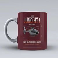 Thumbnail for Airbus H135 Juno HT1 design on dark red ceramic mug, double-side print