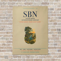 Thumbnail for South Bend International Airport SBN vertical canvas print - no frame - beige background