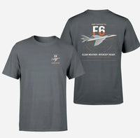 Thumbnail for Hawker Hunter F6 design on gray t-shirt, double-side print
