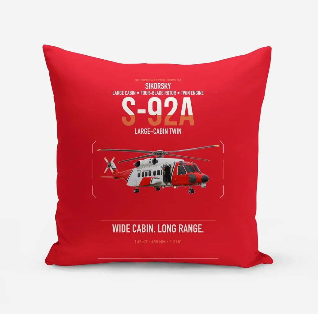 Sikorsky S-92A design on red pillow