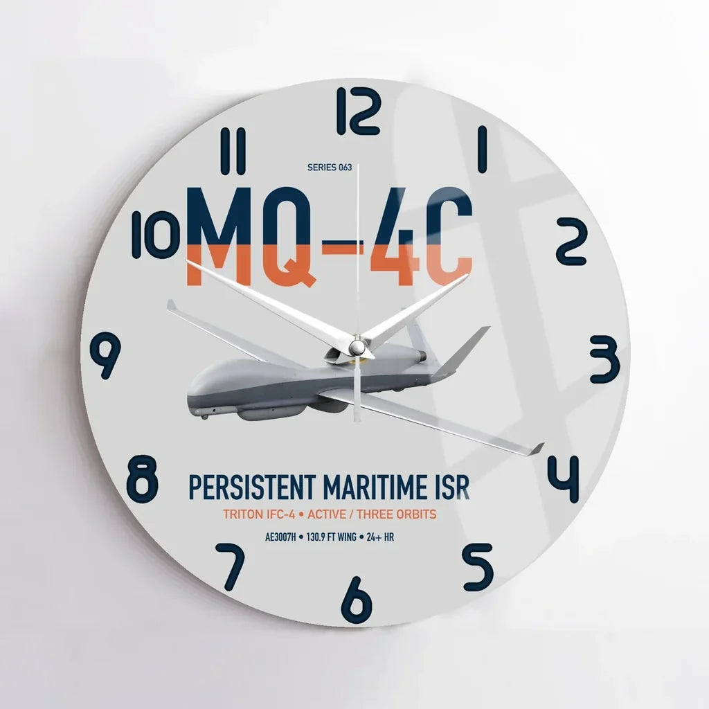 MQ-4C Triton IFC-4 design on light gray no frame wall clock