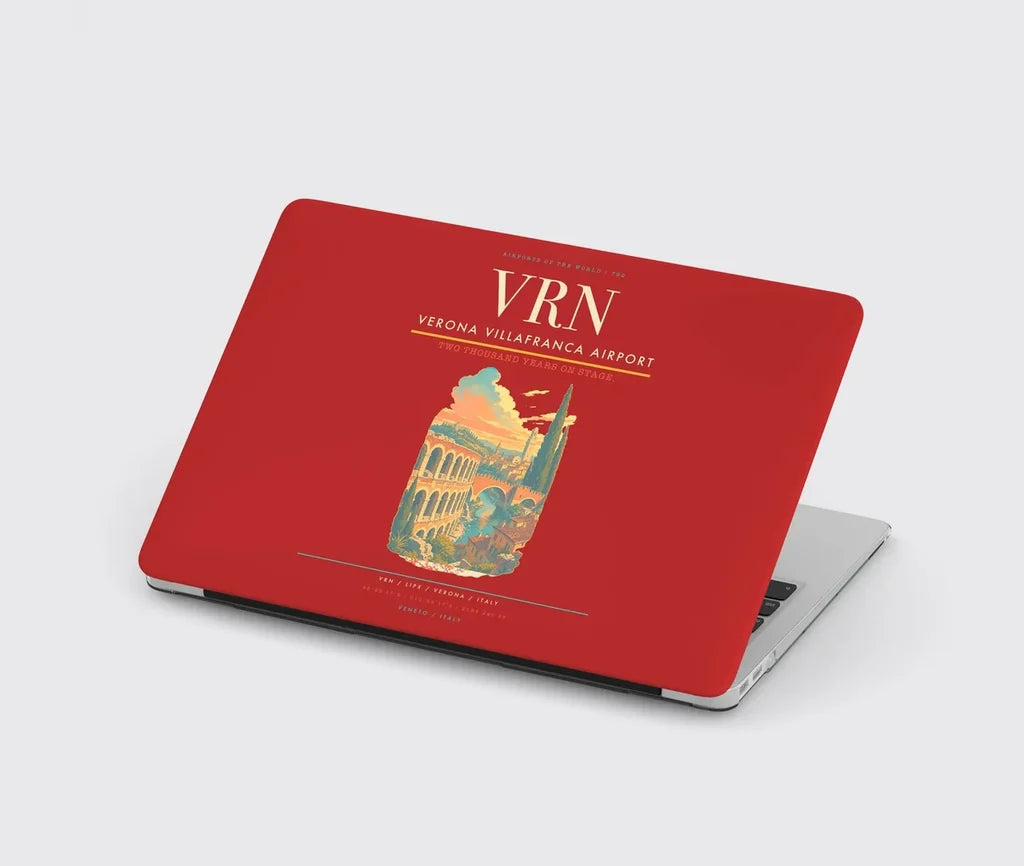 Verona Villafranca Airport (VRN) design on red MacBook case