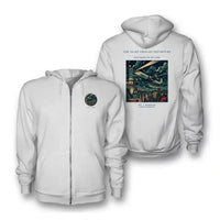 Thumbnail for VINTAGE G4248 - The Night Freight Departure - Premium Zipped Hoodie design on white