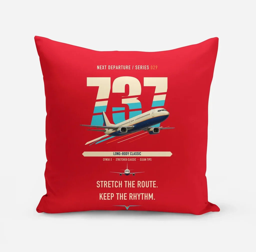 Boeing 737-400 Classic design on red pillow