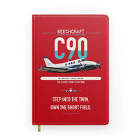 Thumbnail for Beechcraft King Air C90 design on red notebook