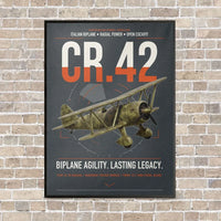 Thumbnail for Fiat CR.42 Falco vertical canvas print - framed - gray background